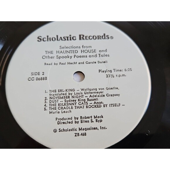 1970 The Haunted House and Other Spooky Poems & Tales 33rpm Scholastic Halloween - Picture 10 of 10